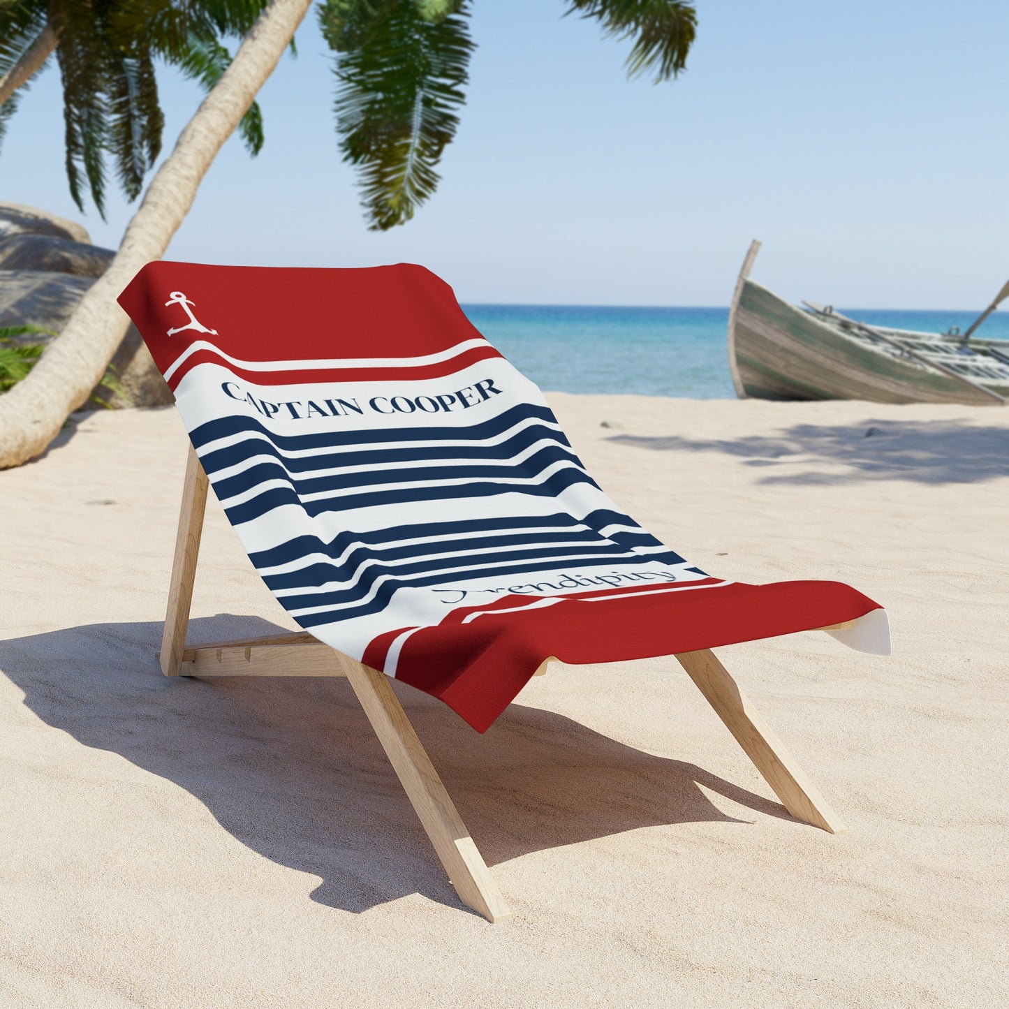 Personalized Nautical Beach Towel