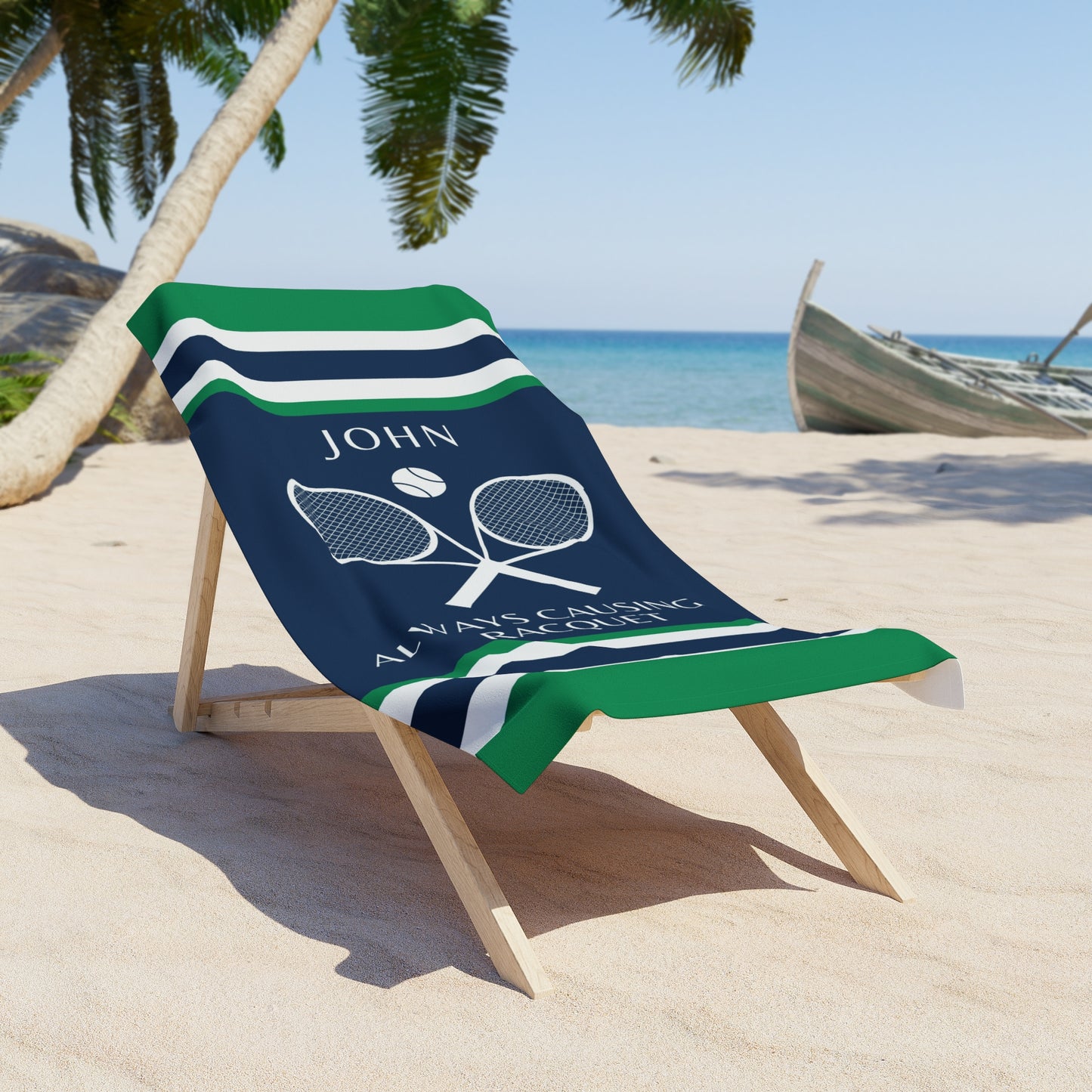 Personalized Tennis Beach Towel