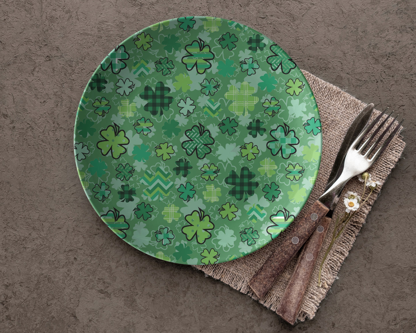 St Patricks Day Plastic Shamrock Plate