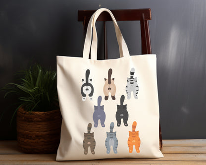 Funny Cat Canvas Tote Bag Cat Lover Gift Ideas