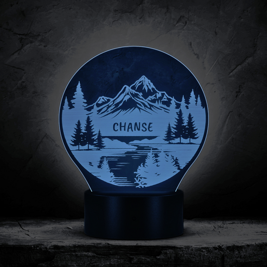 Personalized Mountain Name Light Custom Light Up Mountain Art