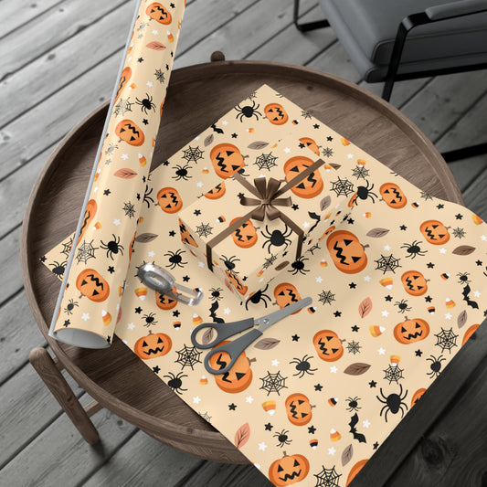 Halloween Wrapping Paper Holiday Wrapping Paper Roll Pumpkin Wrapping Paper 6 Foot Roll Gift Wrapping Paper Spooky Wrapping Paper