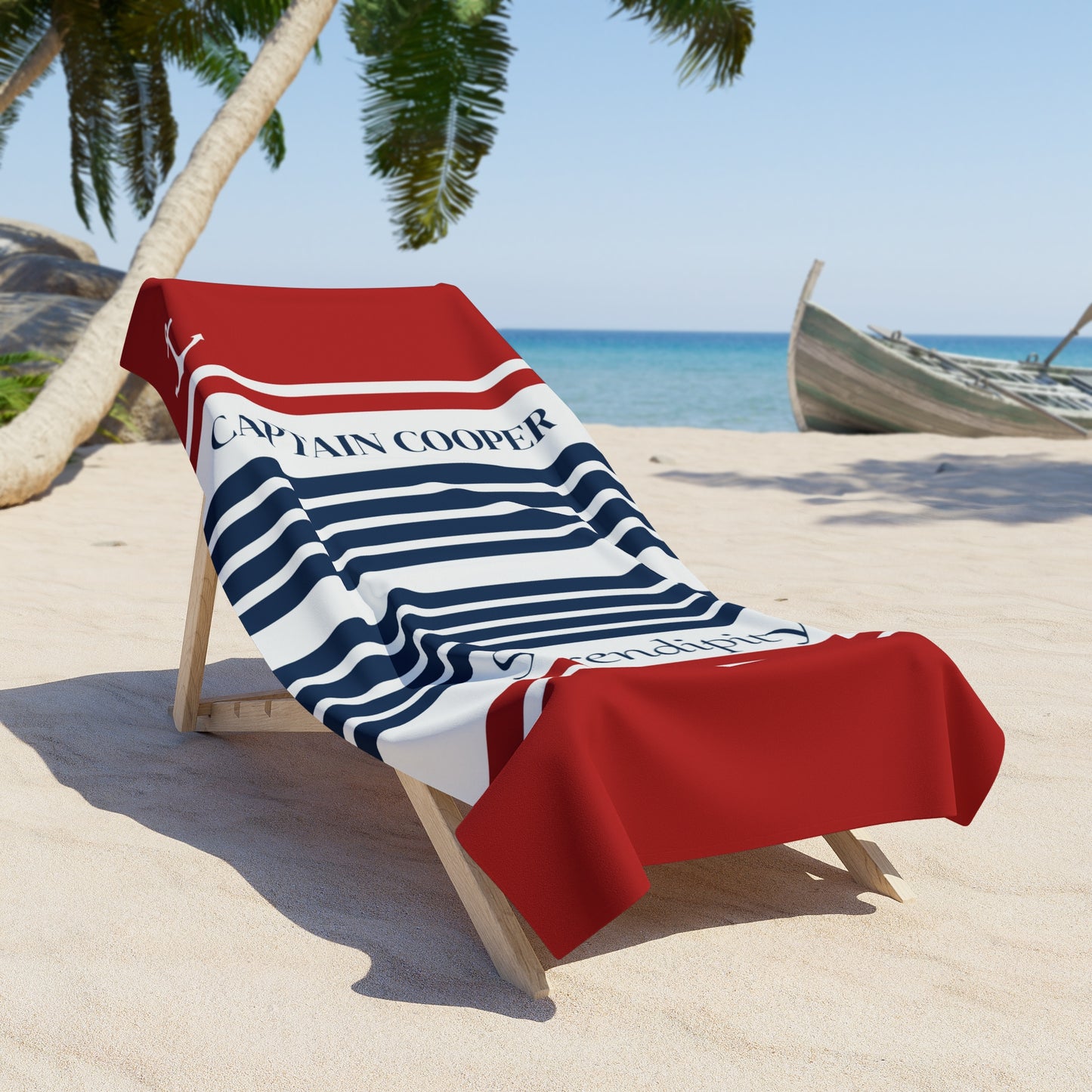 Personalized Nautical Beach Towel