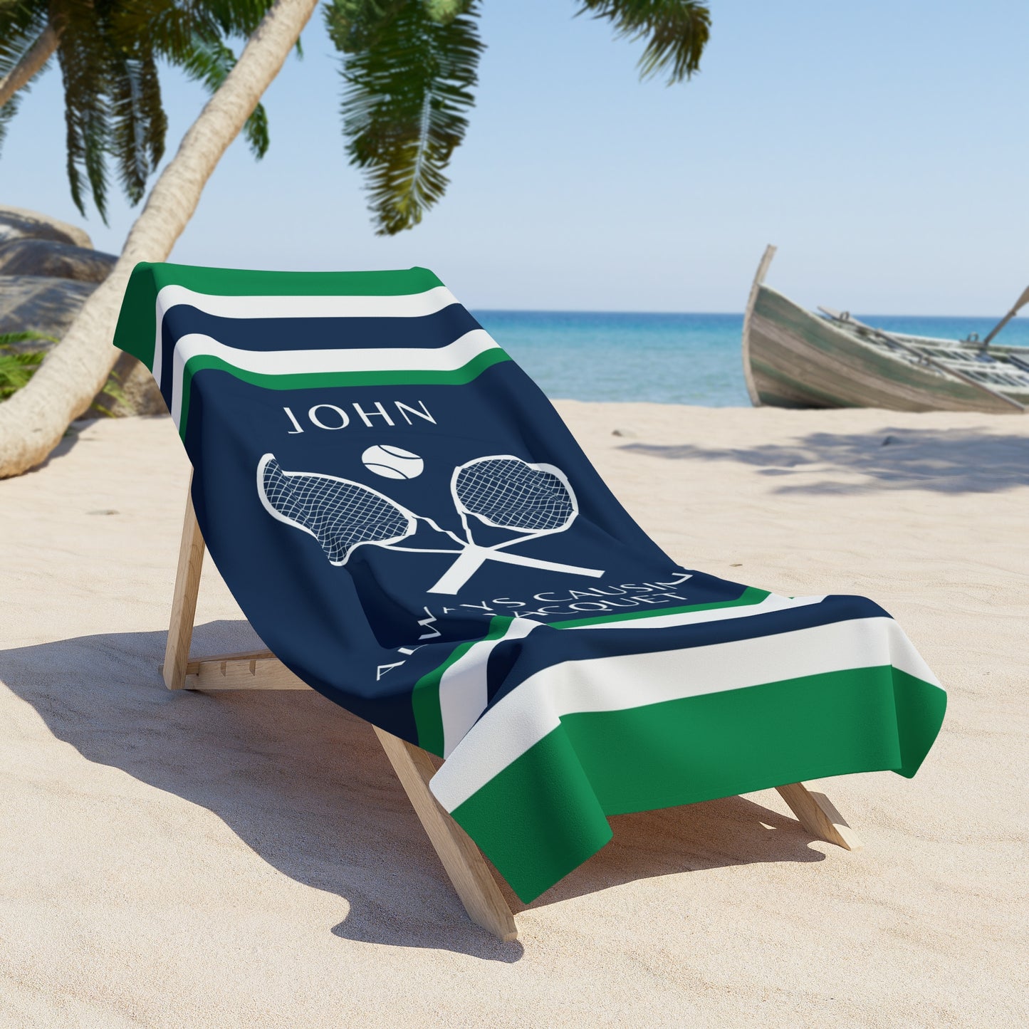 Personalized Tennis Beach Towel