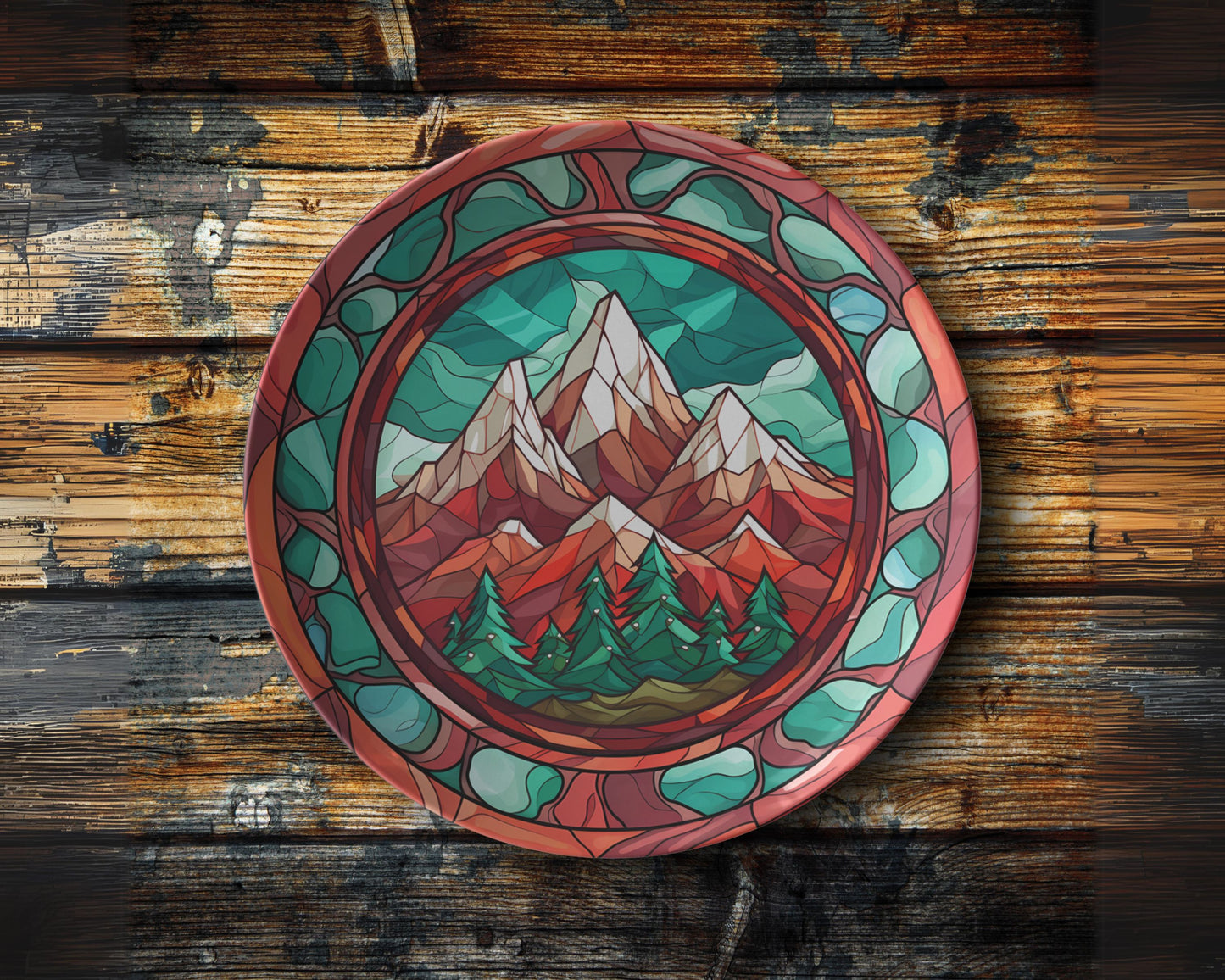 Rustic Fall Mountain Plastic Plates