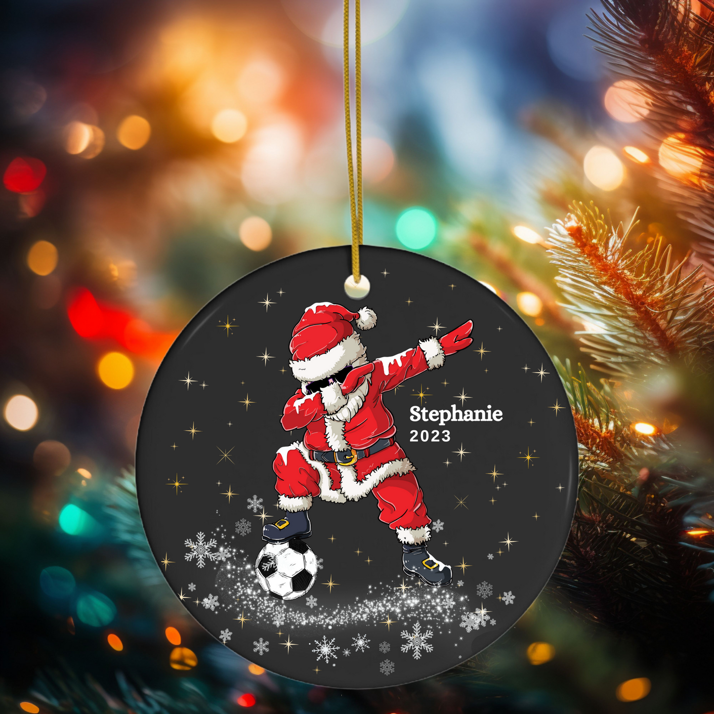 Personalized Soccer Christmas Ornament Customized Soccer Ornament