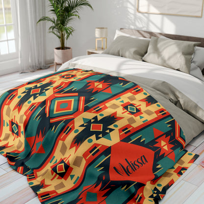 Personalized Aztec Blanket Customized Western Blanket