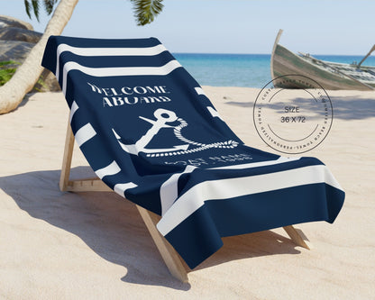 Custom Boat Towel Nautical Decor Large Beach Towel Boat Gifts