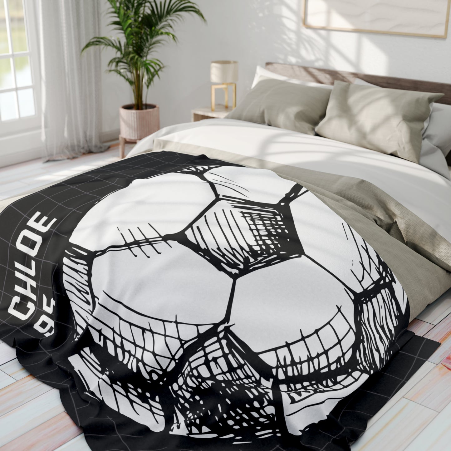 Custom Soccer Blanket Personalized Soccer Ball Blanket