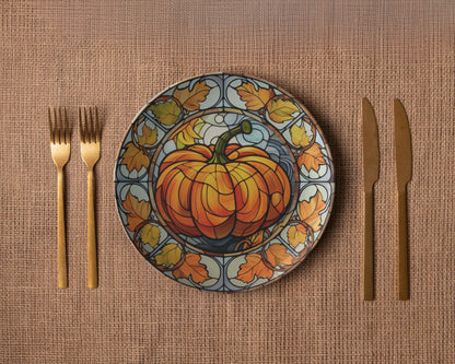 ThermoSaf Polymer Plastic Fall Pumpkin Plates