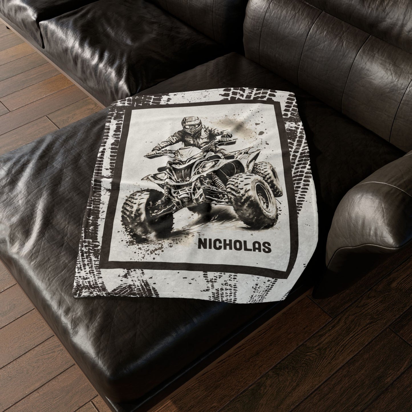 Personalized 4-Wheeler Blanket Racing Gift