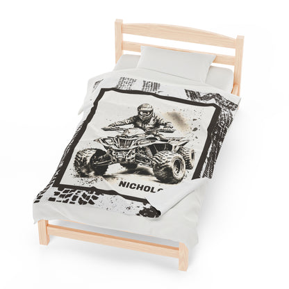 Personalized 4-Wheeler Blanket Racing Gift