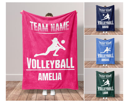 Personalized Volleyball Blanket Custom Volleyball Team Gift