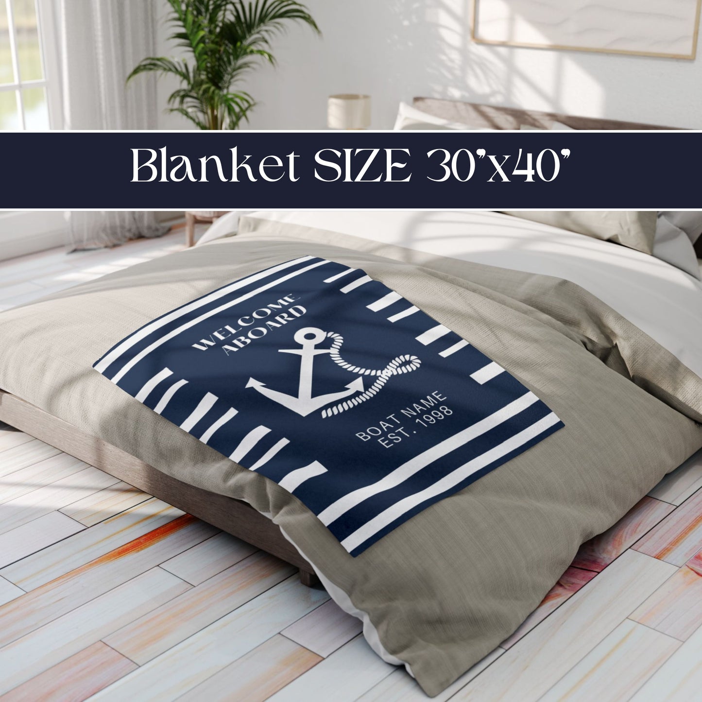 Personalized Boat Blanket Nautical Throw Blanket