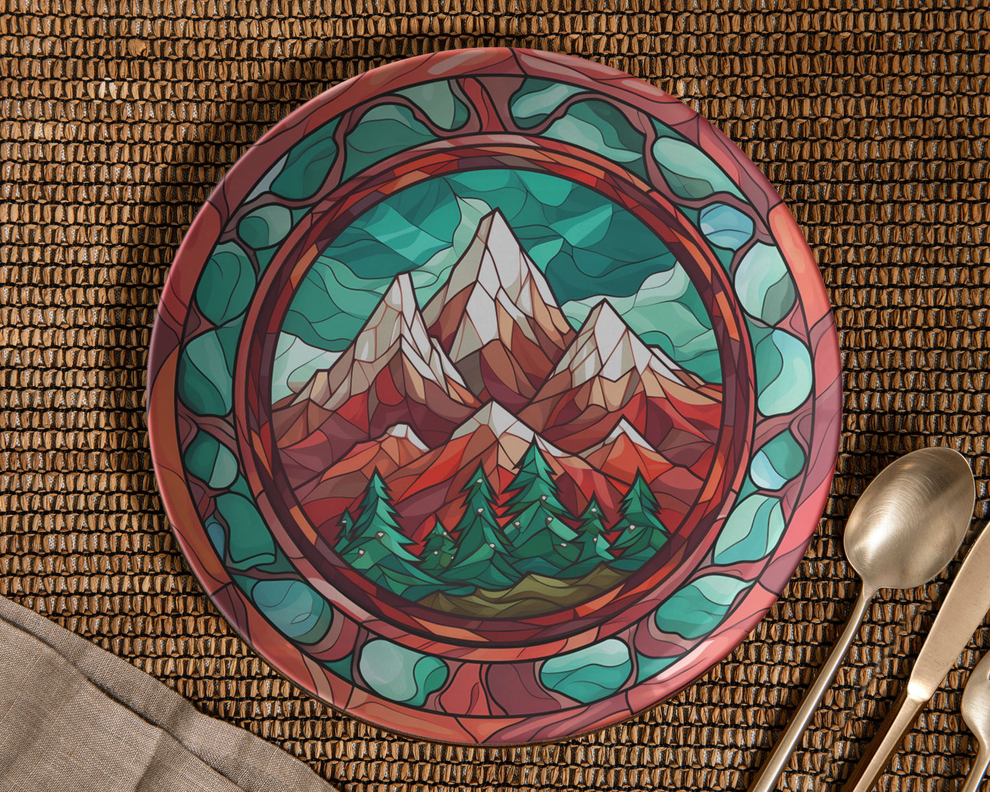 Rustic Fall Mountain Plastic Plates