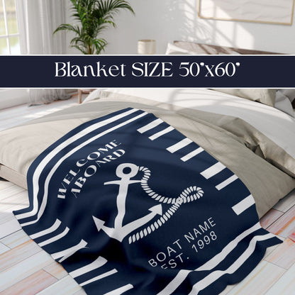 Personalized Boat Blanket Nautical Throw Blanket