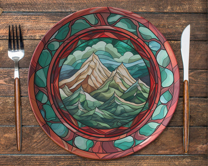 Rustic Fall Mountain Plates Nature Lover Gift