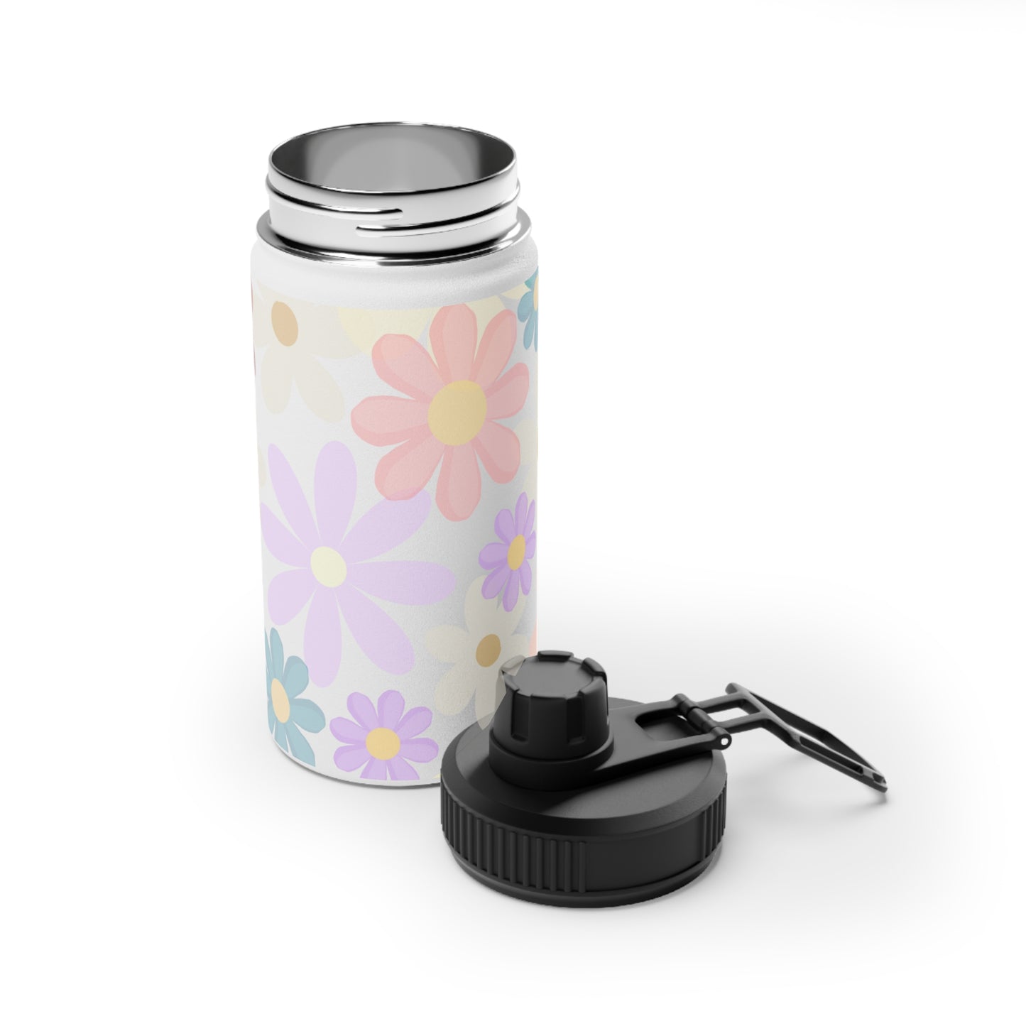 Stainless Steel Water Bottle Floral Water Bottle Gift for Her Pastel Summer Sports Bottle Travel Bottle Flowery Mom Gift Vacation Cup