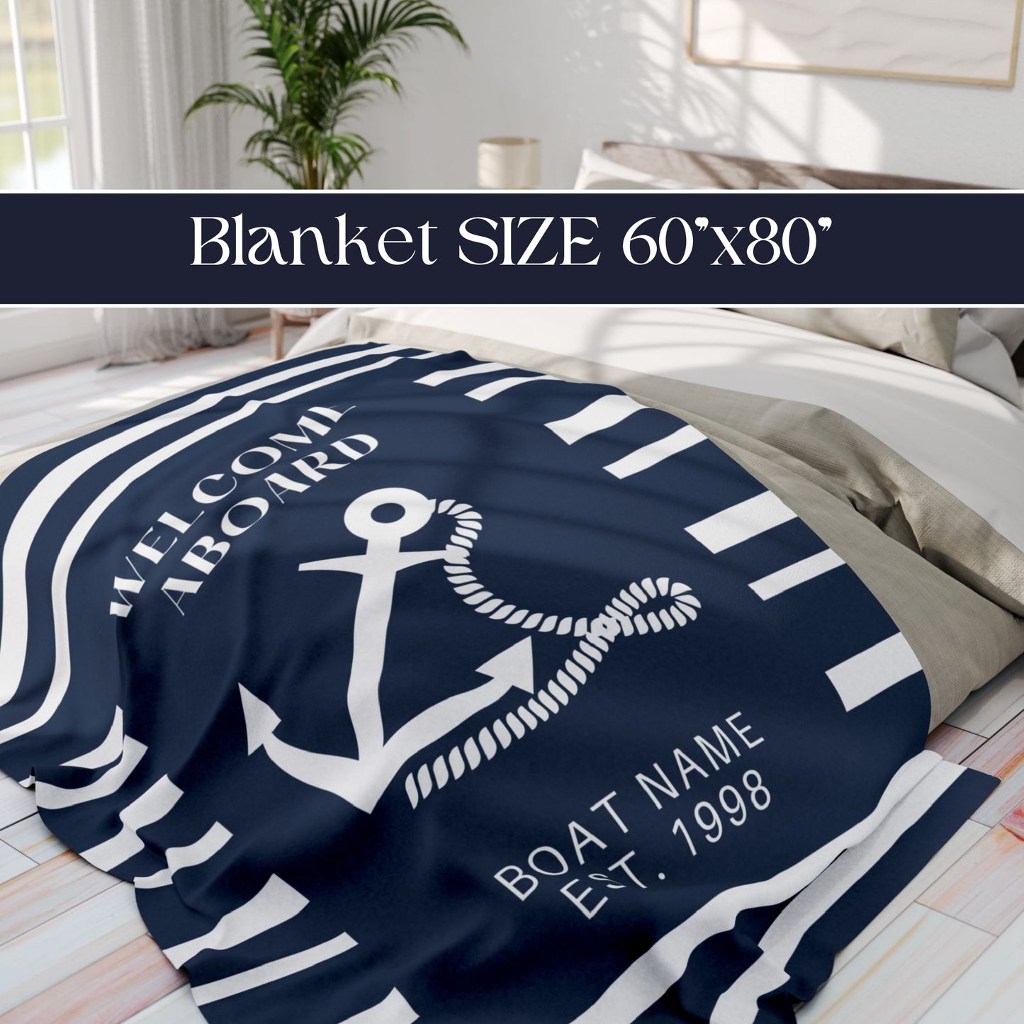 Personalized Boat Blanket Nautical Throw Blanket