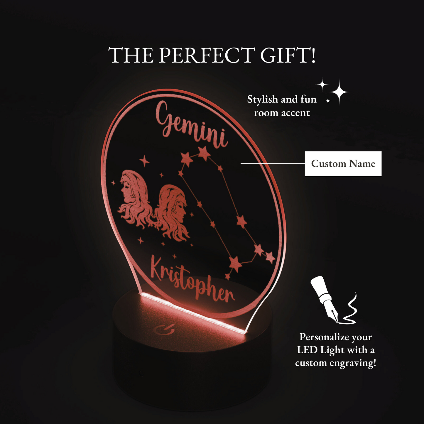Personalized Gemini LED Light Gemini Gift Ideas