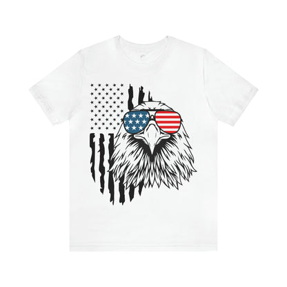 Men’s Patriotic Shirt Fourth of July TShirt Witty American Flag Shirt Patriotic Eagle With Sunglasses July 4th Gift for Him Independence Day