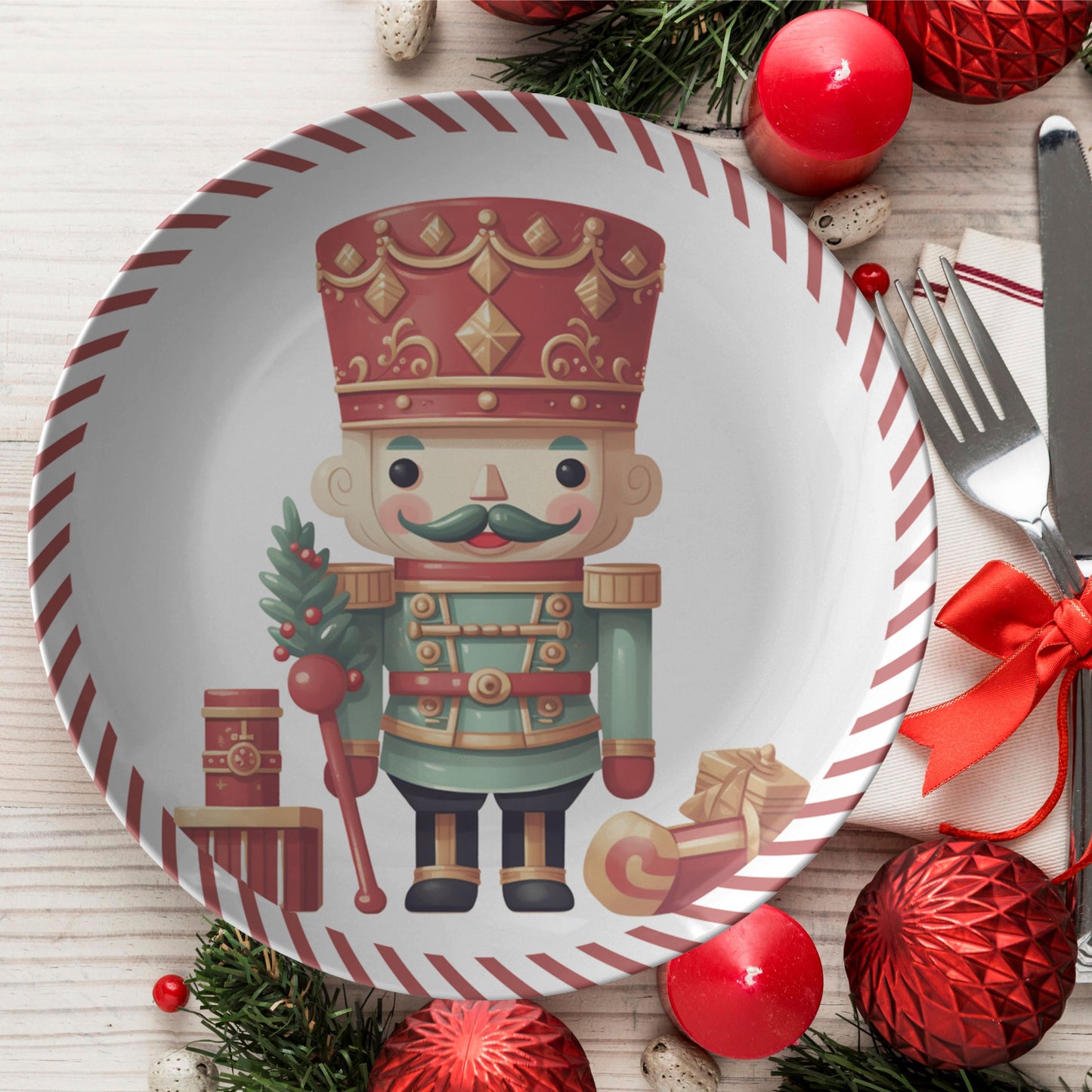 Thermosaf Polymer Plastic Nutcracker Christmas Plate