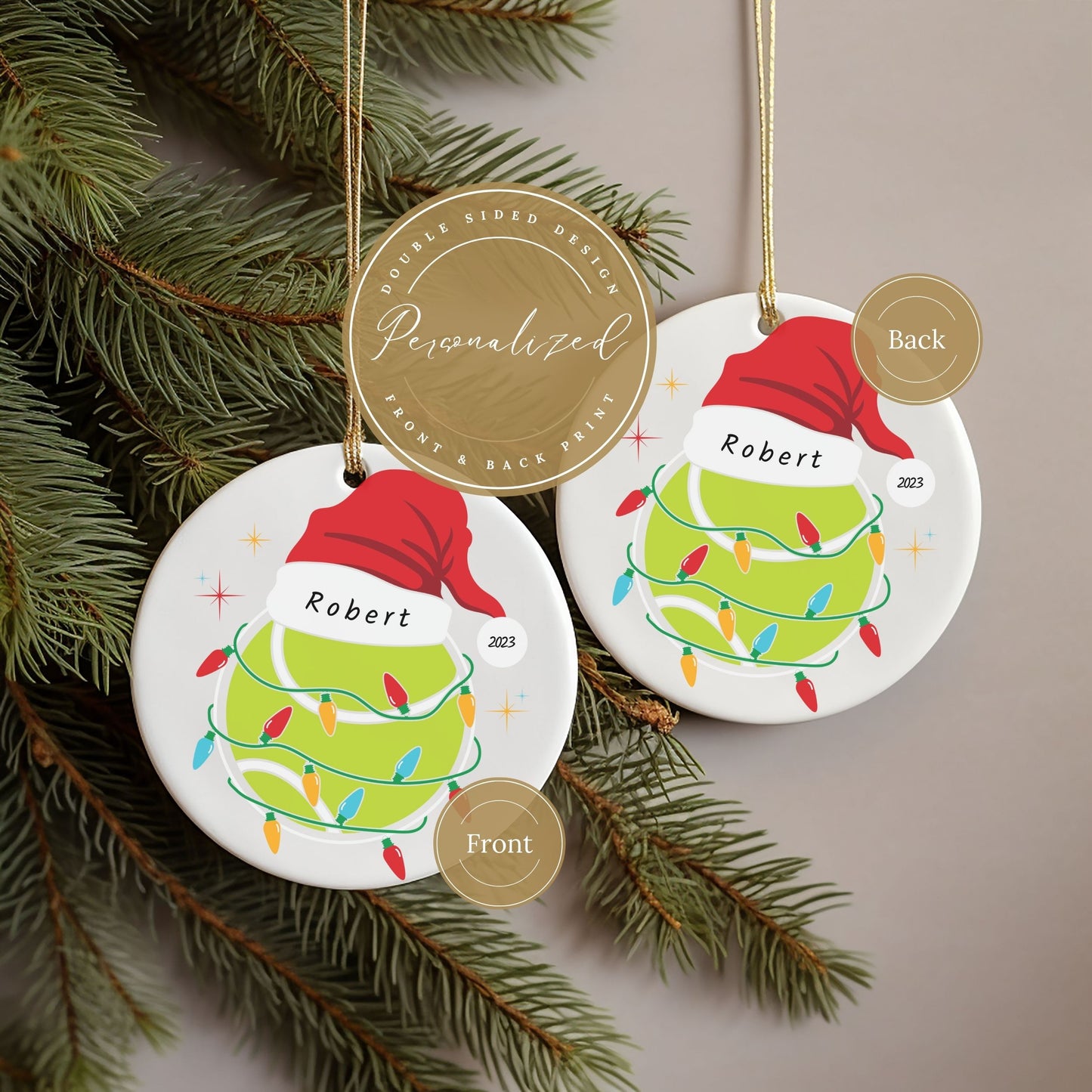 Personalized Tennis Ball Ornament