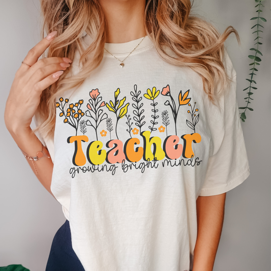 Retro Floral Teacher Comfort Colors Shirt Back to School Shirt For Teachers New Teacher Gift Teacher T Shirts Educator Shirt Aesthetic Shirt