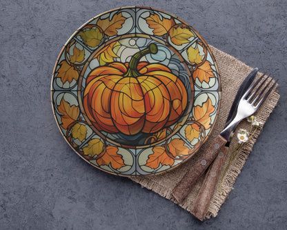 ThermoSaf Polymer Plastic Fall Pumpkin Plates