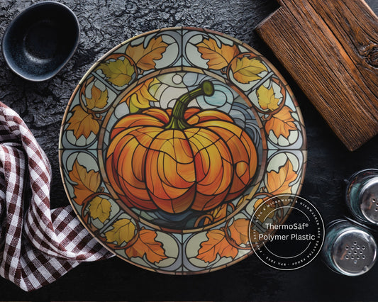 ThermoSaf Polymer Plastic Fall Pumpkin Plates