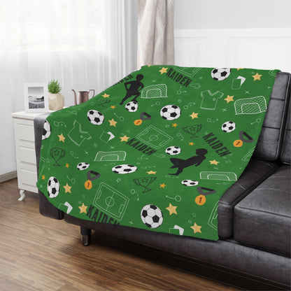 Custom Soccer Blanket Soccer Player Gift