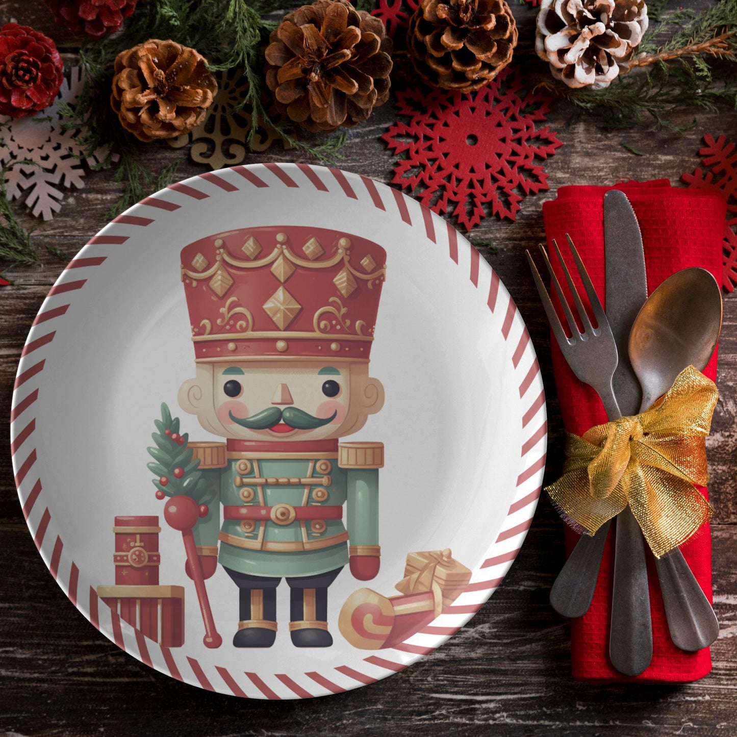 Thermosaf Polymer Plastic Nutcracker Christmas Plate