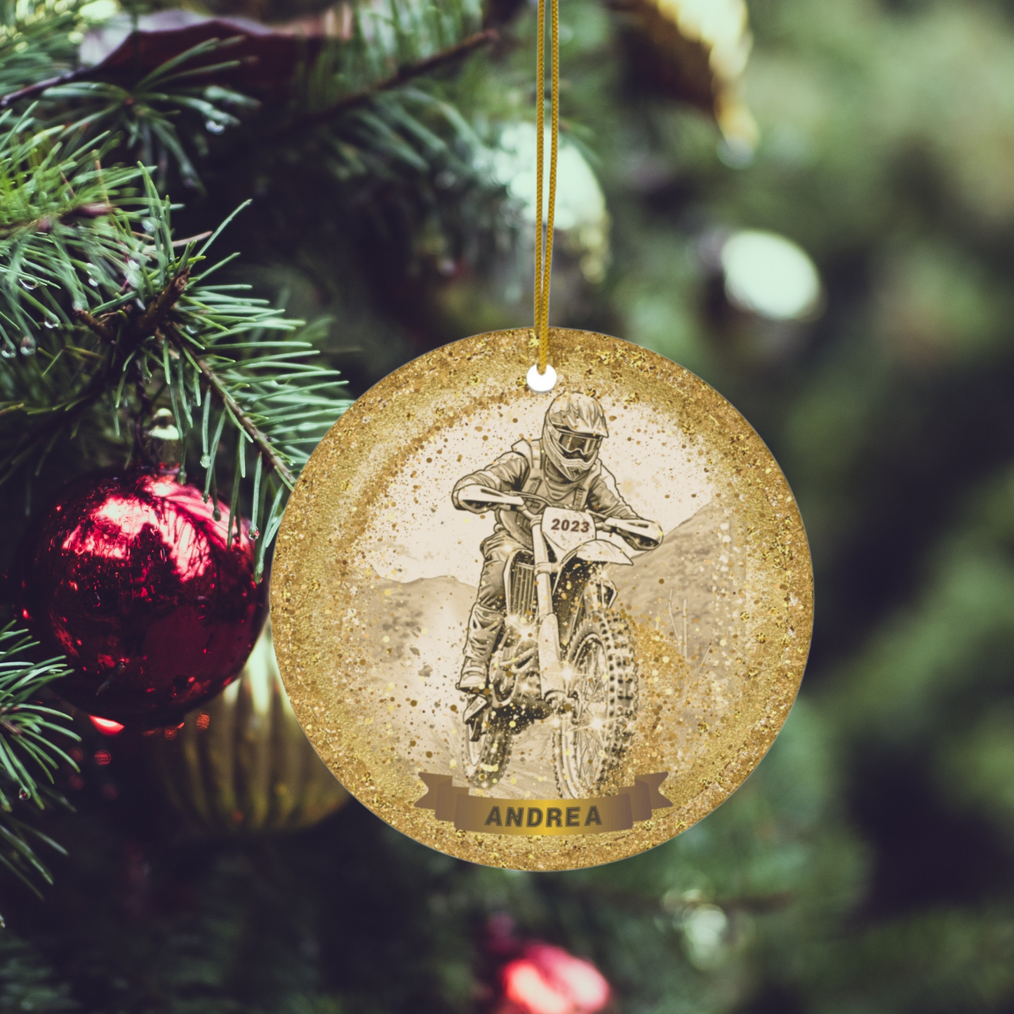 Personalized Dirtbike Christmas Ornament