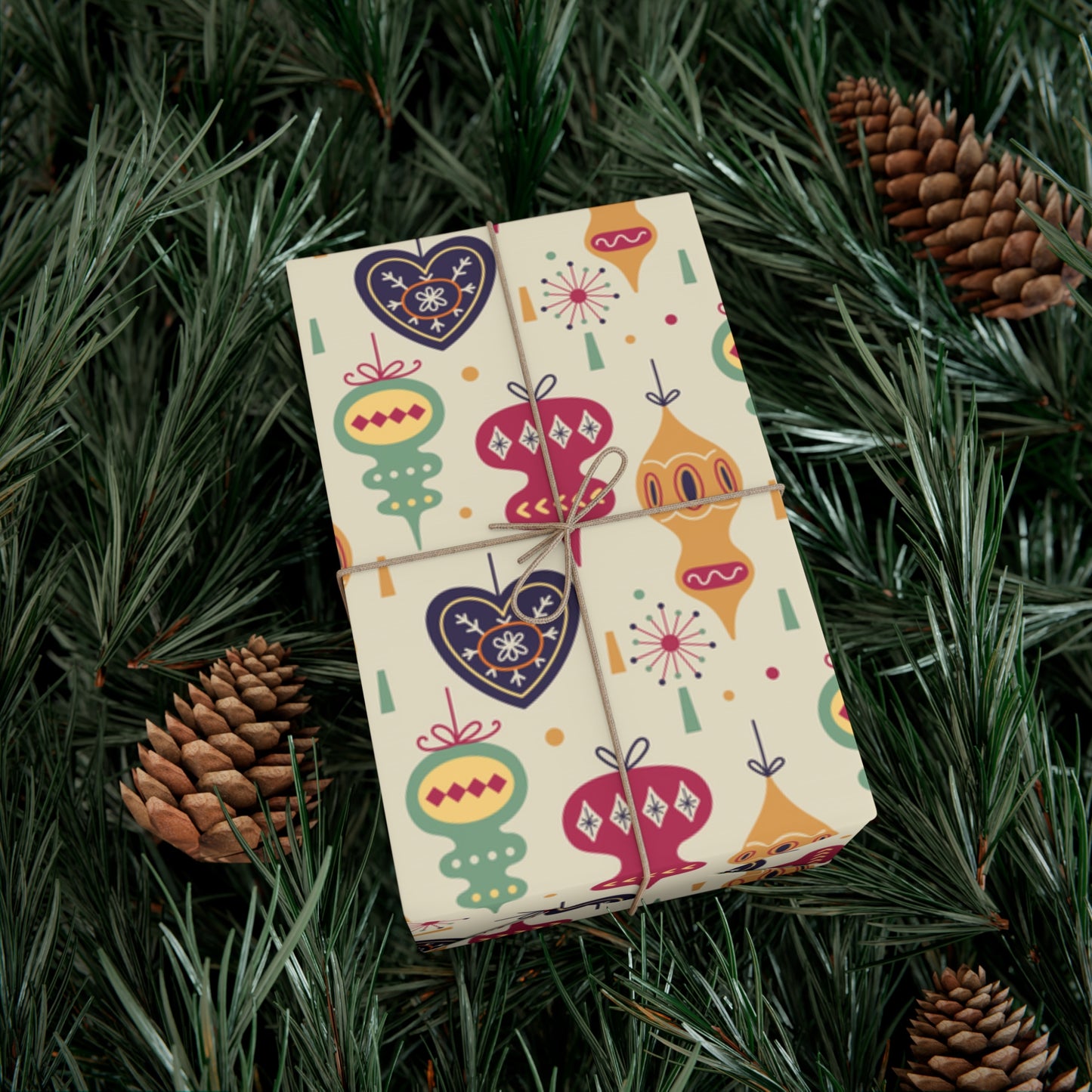 Mid Century Modern Retro Christmas Wrapping Paper