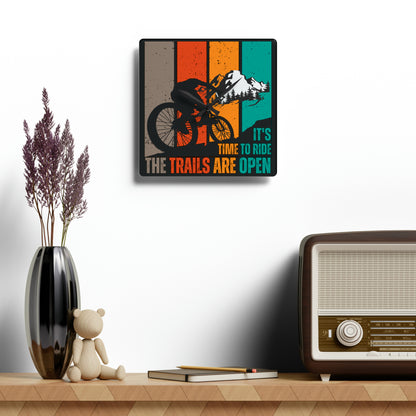 Mountain Bike Acrylic Wall Clock Gift for Cyclist Witty Retro Mountain Biking Gift for Son Trail Riding Clock Bike Rider Gift for Him