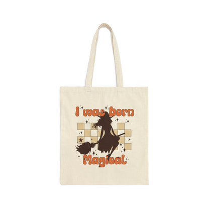 Halloween Witch Tote Bag Funny Yoga Tote Bag, Gym Bag Reusable Grocery Bag Retro Canvas Tote Bag Trick or Treat Halloween Goodie Bag