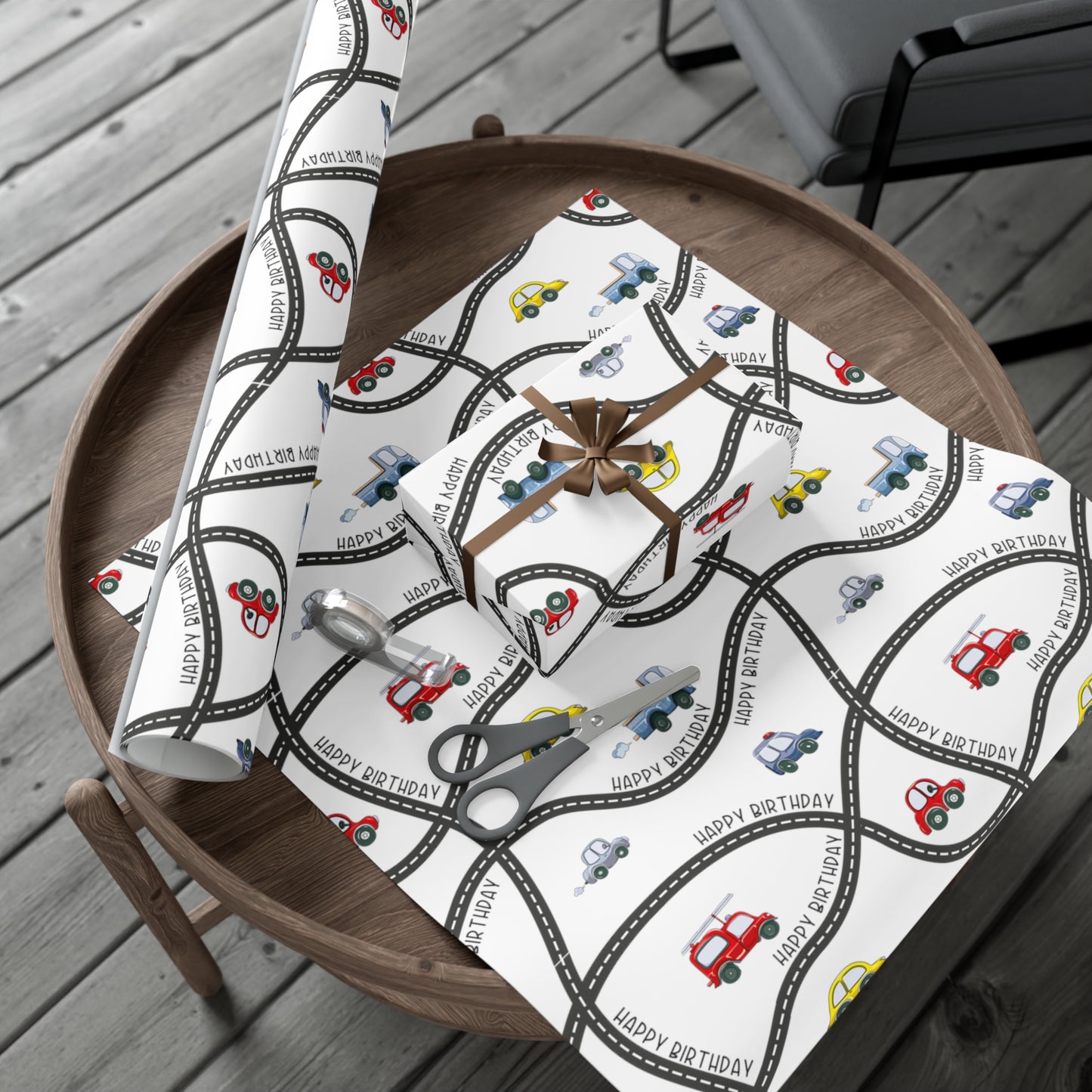 Car and Truck Birthday Wrapping Paper