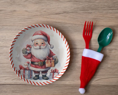 Thermosaf Polymer Plastic Santa Cookie Plate Christmas Dinner Plate