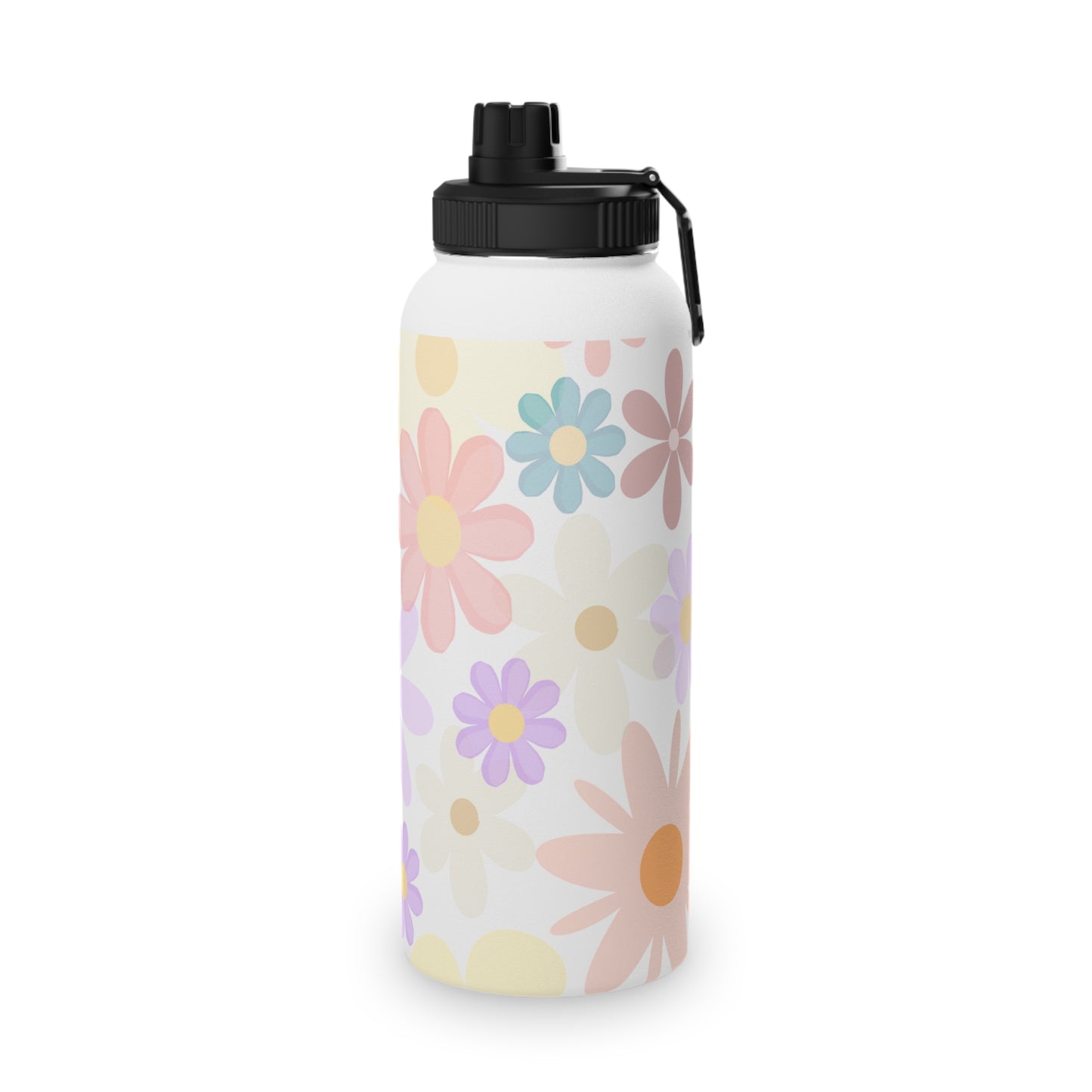 Stainless Steel Water Bottle Floral Water Bottle Gift for Her Pastel Summer Sports Bottle Travel Bottle Flowery Mom Gift Vacation Cup