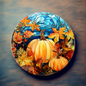 Bone China Pumpkin Plates Blue Fall Decor