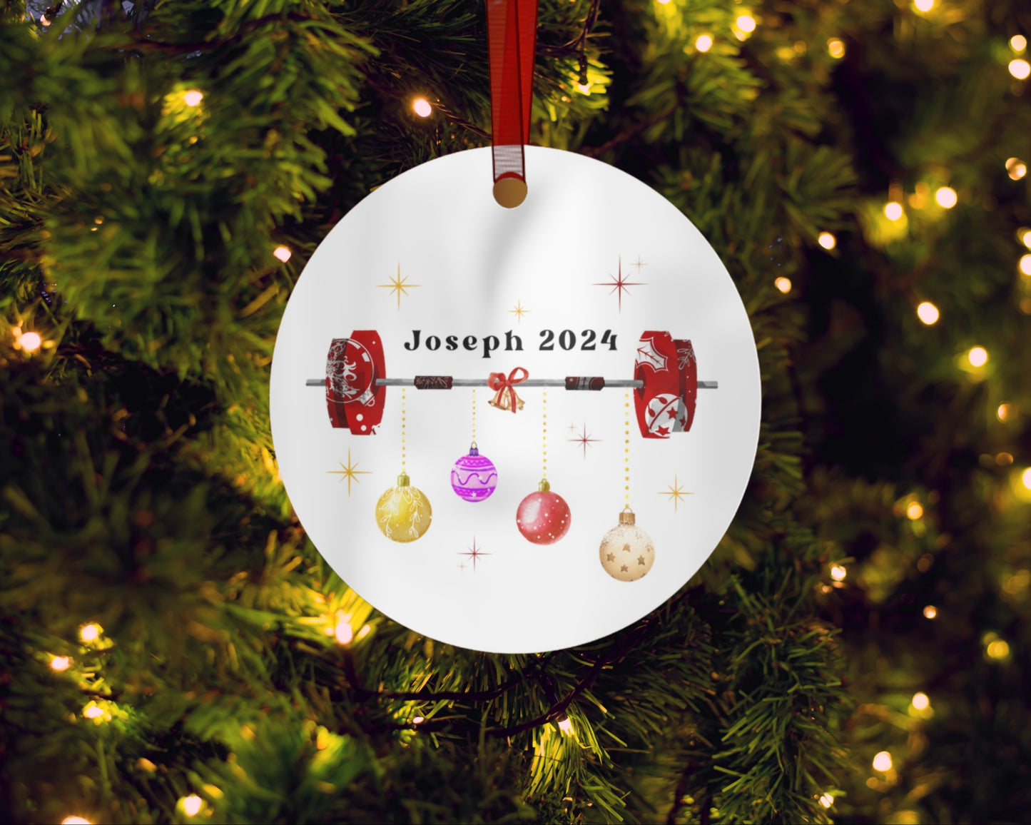 Personalized Weightlifting Ornament