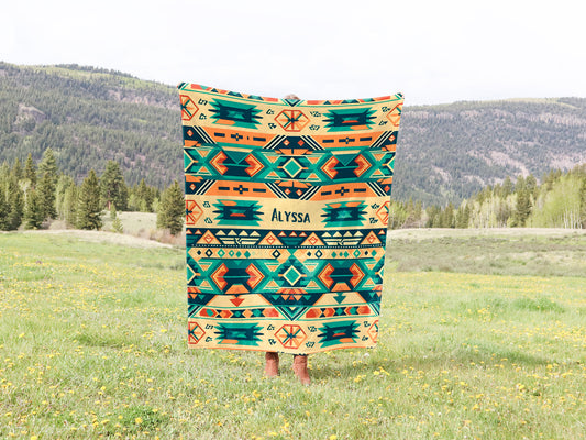 Personalized Aztec Blanket Customized Western Blanket