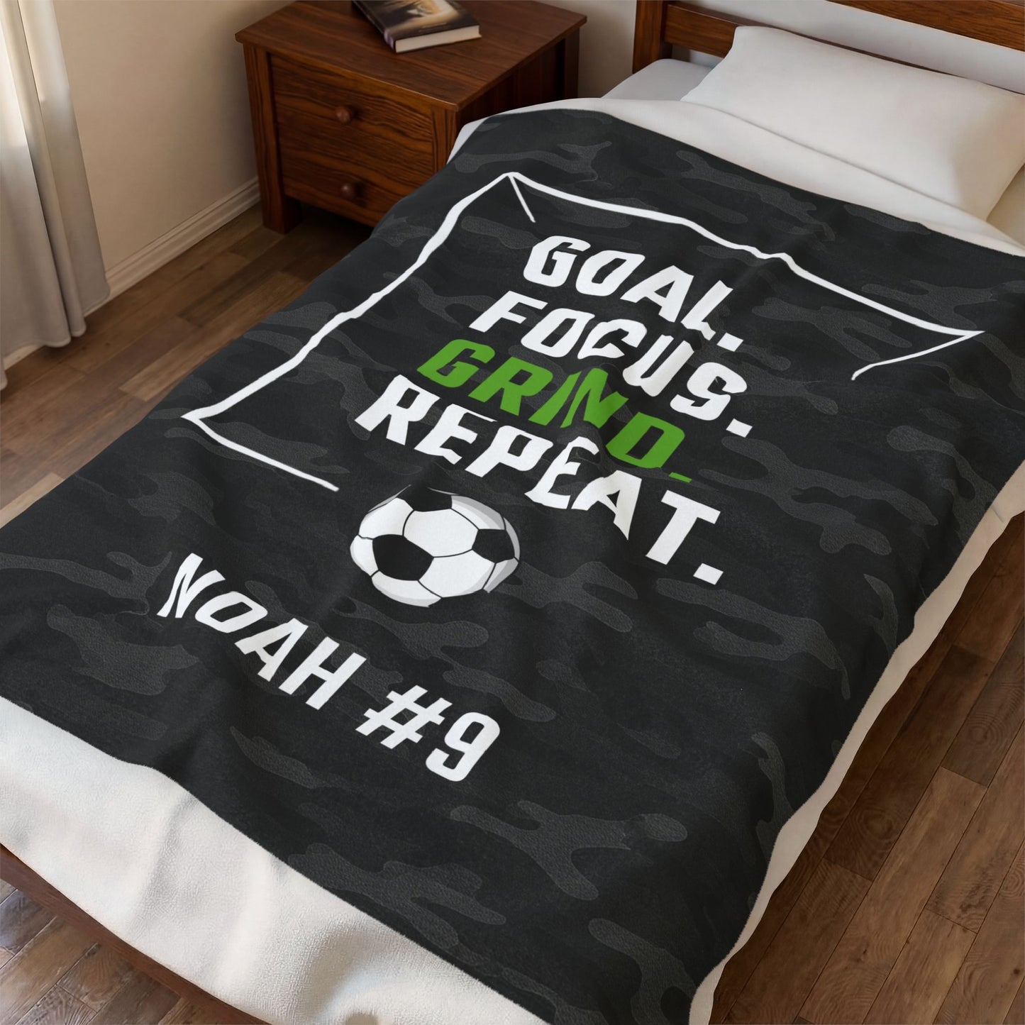 Personalized Camo Soccer Blanket