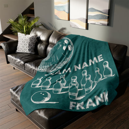 Personalized Bowling Gift Custom Name Blanket