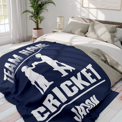 Custom Cricket Blanket With Name Personalized Cricket Player Gift