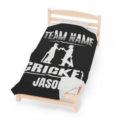 Custom Cricket Blanket With Name Personalized Cricket Player Gift