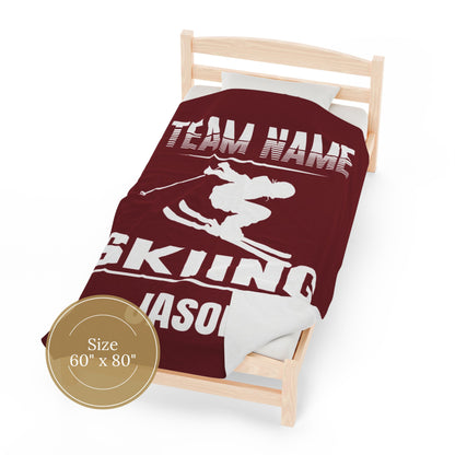 Personalized Ski Team Gift Customizable Blanket Gift For Skier