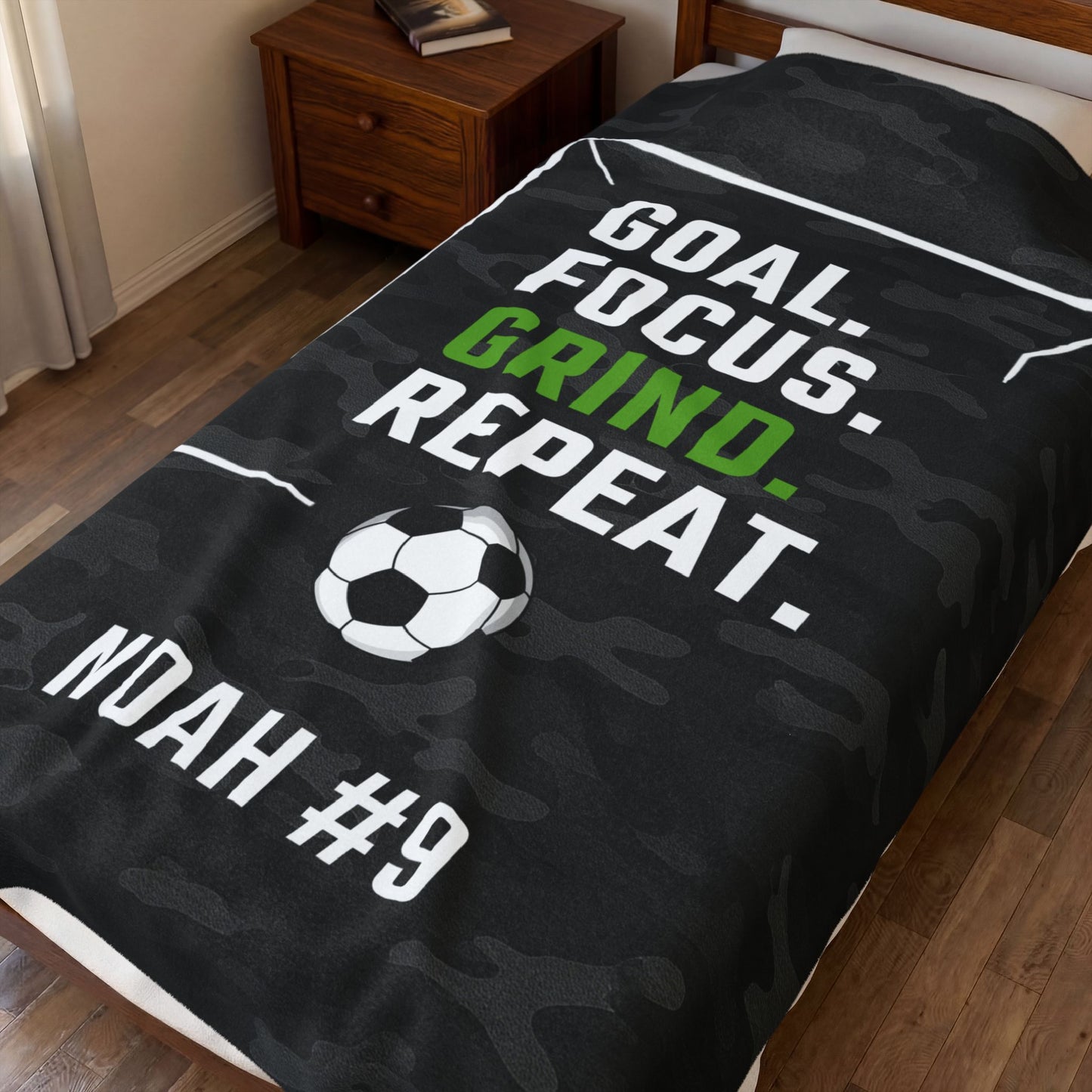 Personalized Camo Soccer Blanket