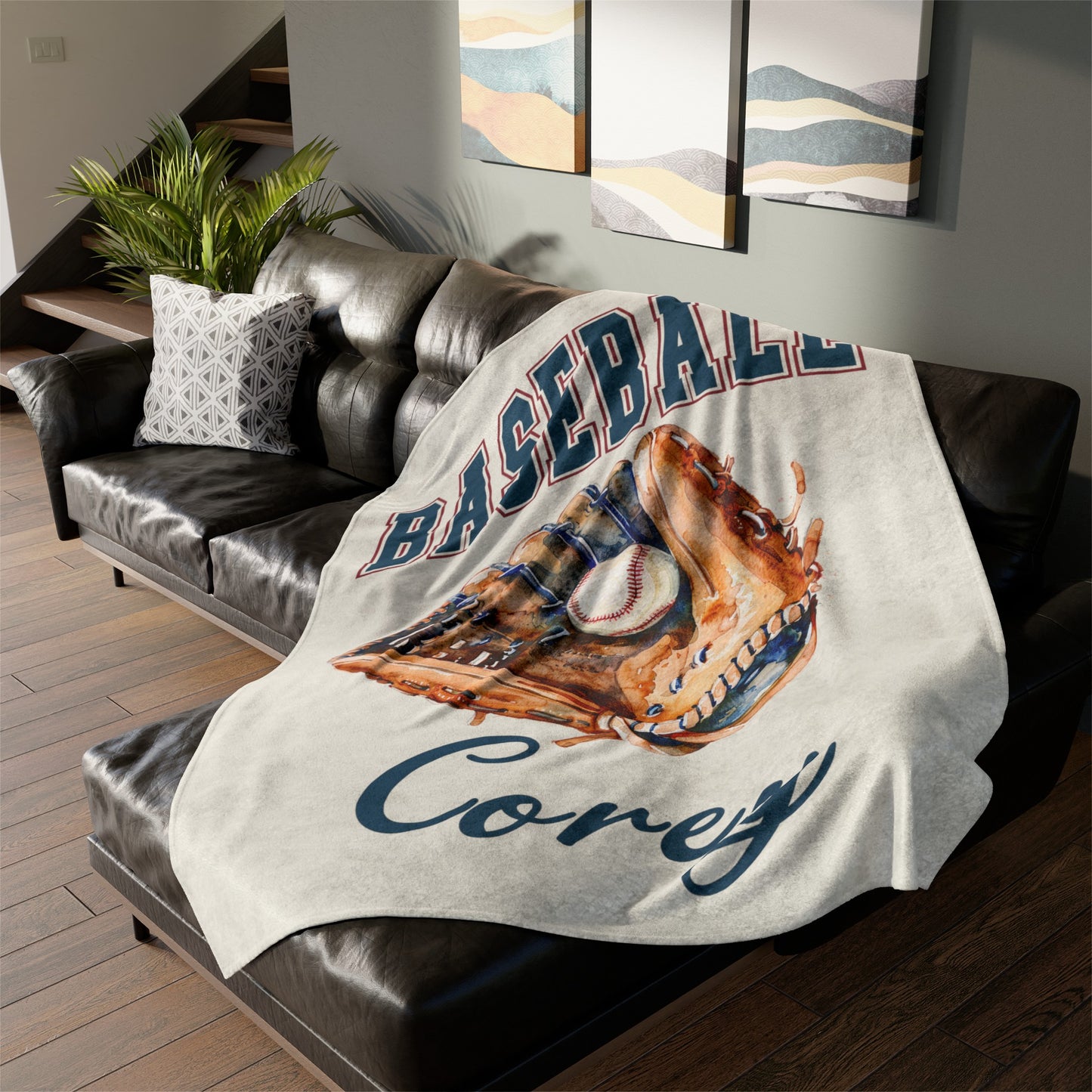 Custom Baseball Blanket With Name Personalized Baseball Gift