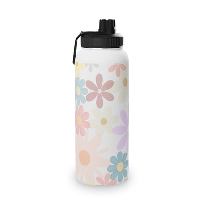 Stainless Steel Water Bottle Floral Water Bottle Gift for Her Pastel Summer Sports Bottle Travel Bottle Flowery Mom Gift Vacation Cup